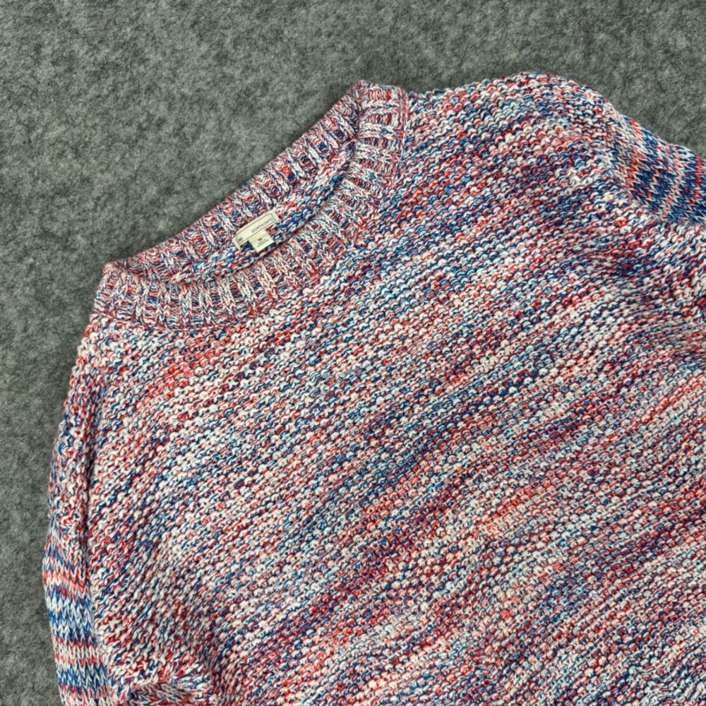 Gap Women Medium Red White Blue Marled Knit Crewneck Sweater Americana Patriotic